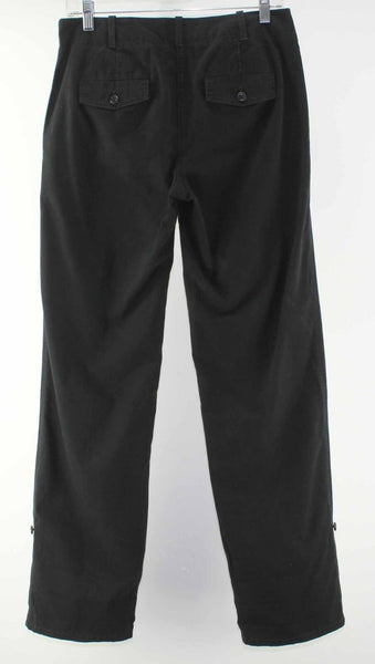Talbots Sz 2 X 31.5 Black Back Flap Pocket Tabbed Hem Cotton Boyfriend Pant