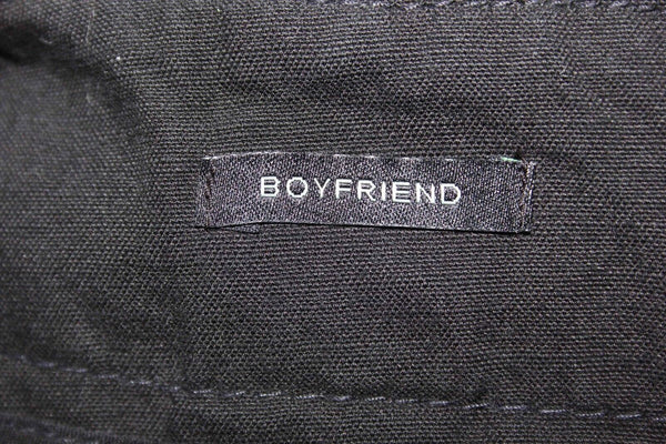 Talbots Sz 2 X 31.5 Black Back Flap Pocket Tabbed Hem Cotton Boyfriend Pant