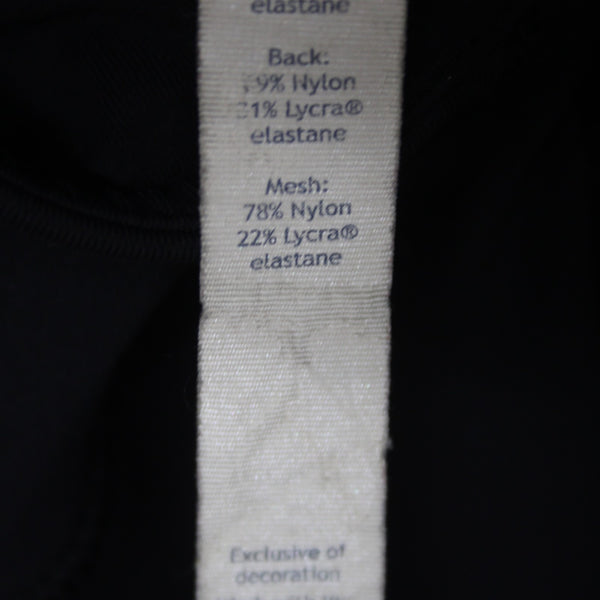 Lululemon AW Capri Pant Sz 4 x 18 Black Mesh Sides Pull On Nylon Lycra Elastane