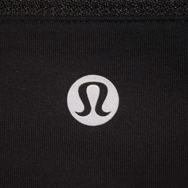 Lululemon AW Capri Pant Sz 4 x 18 Black Mesh Sides Pull On Nylon Lycra Elastane