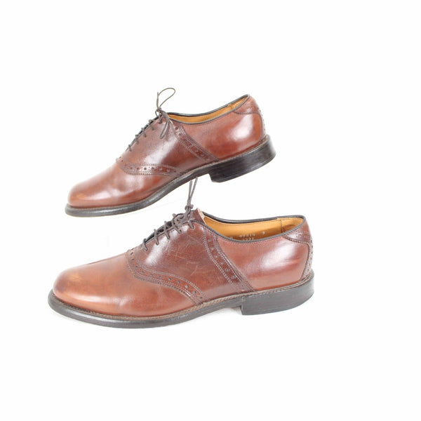 Allen Edmonds Shelton Sz 8D Brown Textured Lace Up  Shoe