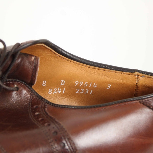 Allen Edmonds Shelton Sz 8D Brown Textured Lace Up  Shoe