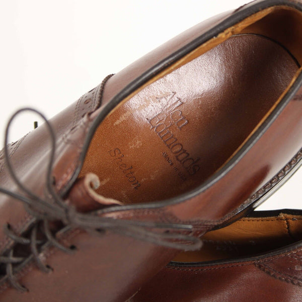 Allen Edmonds Shelton Sz 8D Brown Textured Lace Up  Shoe