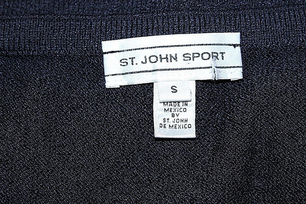 St John Sport Size S Black Scoop Neck Wool Blend Pullover AS IS Sweater Top