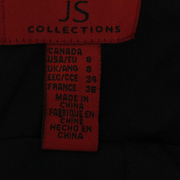 JS Collection Sz 6 Black & Purple Striped on Mesh Lined Poly Blend Bodycon Dress