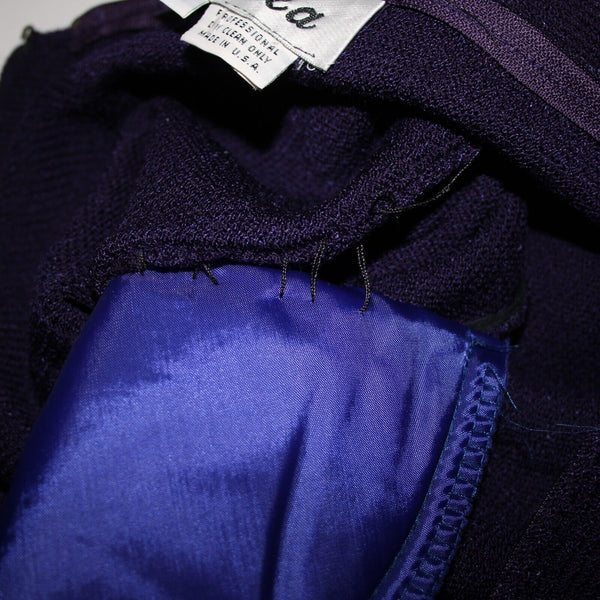 Toula Sz 4 Dark Purple Collared Zip Santana Knit No Fabric Label AS IS Dress