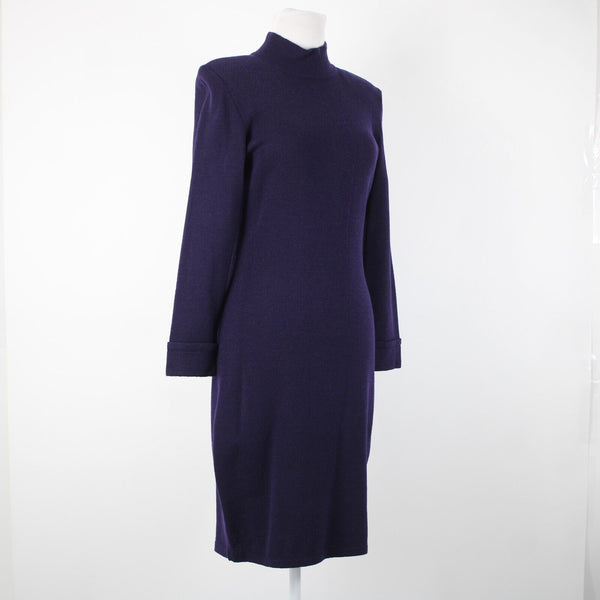 Toula Sz 4 Dark Purple Collared Zip Santana Knit No Fabric Label AS IS Dress