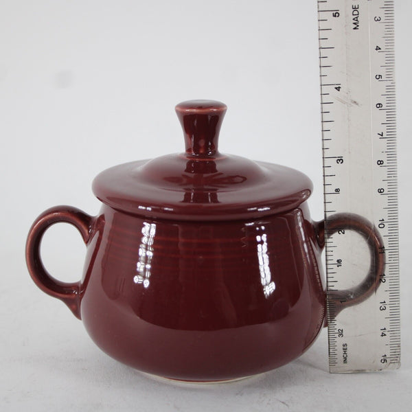 Fiesta Burgundy Maroon Red Creamer, Covered Sugar With Serving Dish
