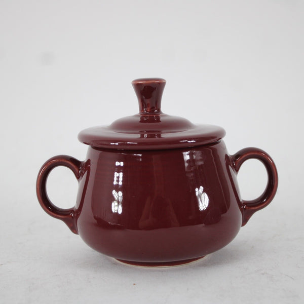 Fiesta Burgundy Maroon Red Creamer, Covered Sugar With Serving Dish