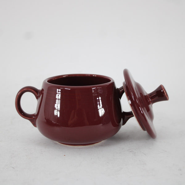 Fiesta Burgundy Maroon Red Creamer, Covered Sugar With Serving Dish