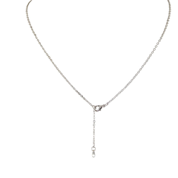 DAWN Necklace Silvertone Rhinestone Accent 14.5" w 4.5" Multi Ring Ext Necklace