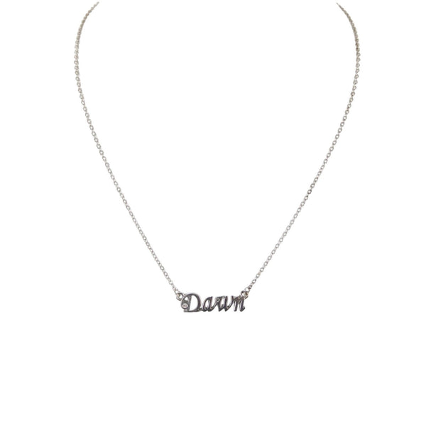 DAWN Necklace Silvertone Rhinestone Accent 14.5" w 4.5" Multi Ring Ext Necklace
