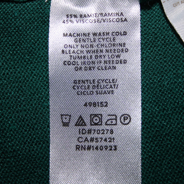 Loft NEW $50 Petites Sz MP Green Ramie Viscose Wrap Sweater