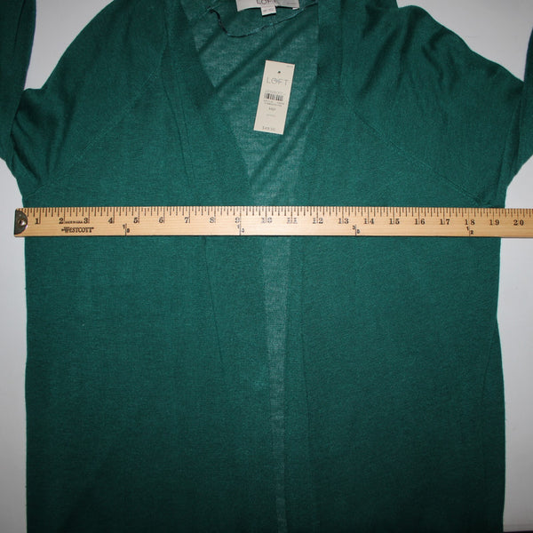 Loft NEW $50 Petites Sz MP Green Ramie Viscose Wrap Sweater