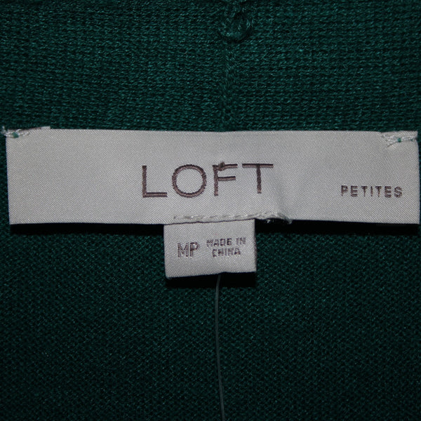 Loft NEW $50 Petites Sz MP Green Ramie Viscose Wrap Sweater