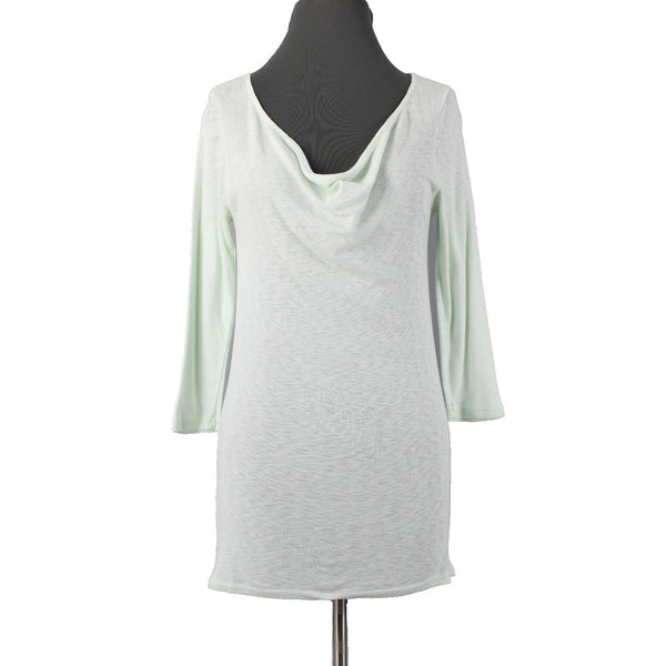 Michael Stars Sz All Mint Green Cowl Neck 3/4 Sleeve Tunic Cotton Blend Top