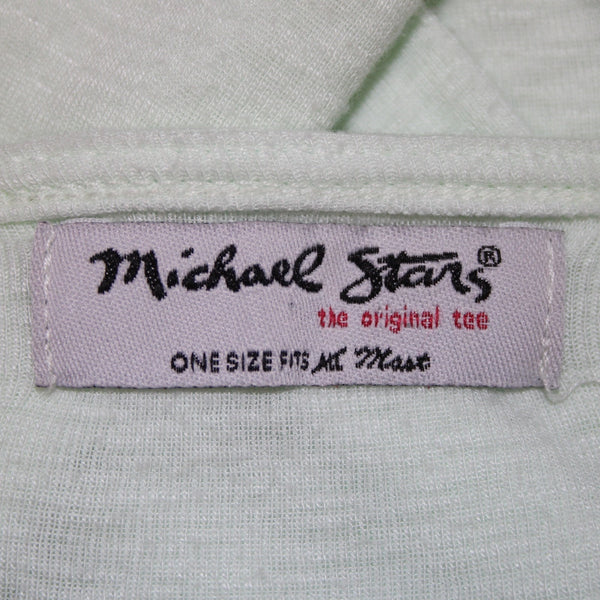 Michael Stars Sz All Mint Green Cowl Neck 3/4 Sleeve Tunic Cotton Blend Top