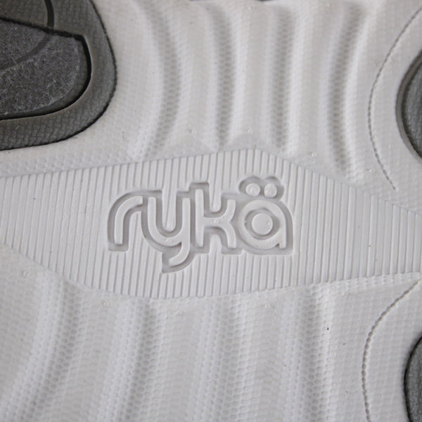 Ryka Sandal Sz 10 M Gray Purple Strappy Fabric Rubber Sandal