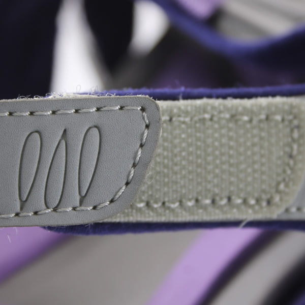 Ryka Sandal Sz 10 M Gray Purple Strappy Fabric Rubber Sandal