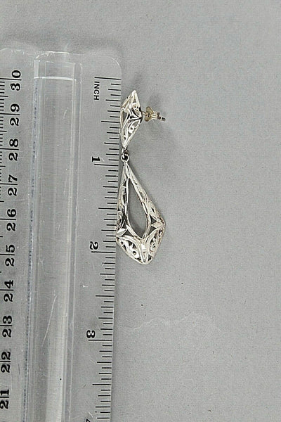 Talana Sterling Silver NEW $55 Sz 2" 4.82 Gr Cut Out Dangle Pierce Earrings