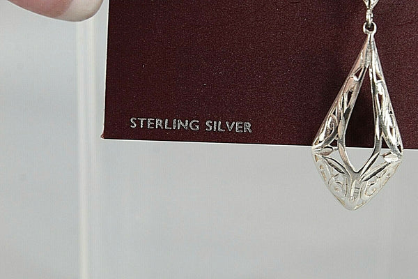 Talana Sterling Silver NEW $55 Sz 2" 4.82 Gr Cut Out Dangle Pierce Earrings