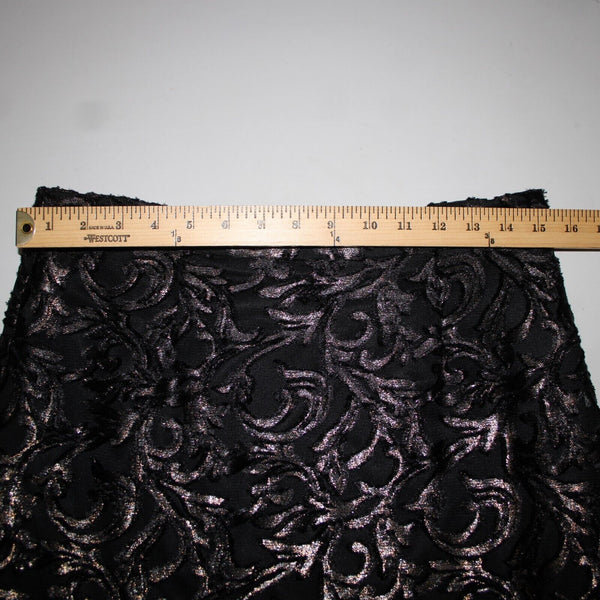 Lyman Frank Lyman Sz 6 Black Metallic Lined Zip Asymmetrical Ruffle Hi Lo Skirt
