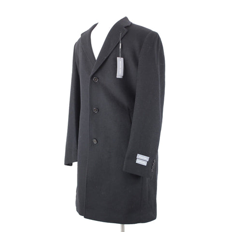 Michael Kors NEW $495 Kavon Sz 42L Black Buttons Lined Wool Nylon Cashmere Coat