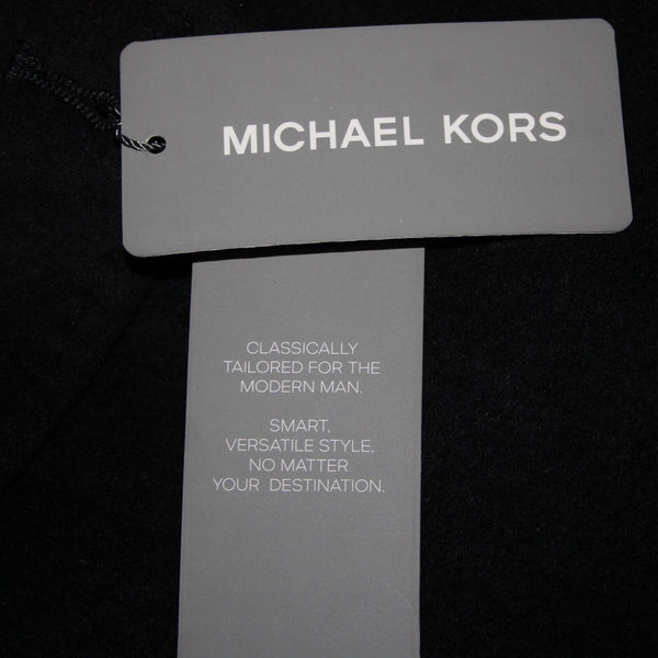 Michael Kors NEW $495 Kavon Sz 42L Black Buttons Lined Wool Nylon Cashmere Coat