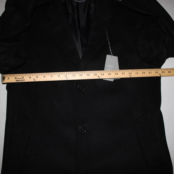 Michael Kors NEW $495 Kavon Sz 42L Black Buttons Lined Wool Nylon Cashmere Coat