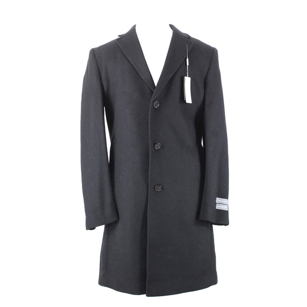 Michael Kors NEW $495 Kavon Sz 42L Black Buttons Lined Wool Nylon Cashmere Coat