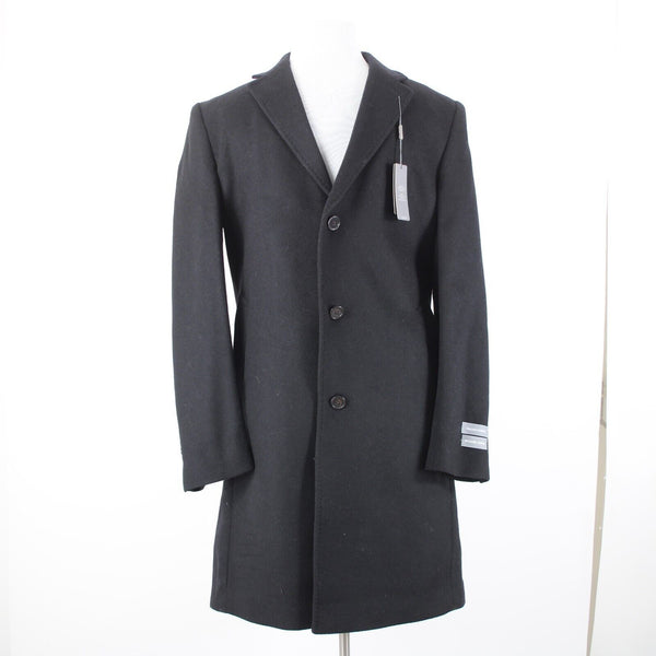 Michael Kors NEW $495 Kavon Sz 42L Black Buttons Lined Wool Nylon Cashmere Coat