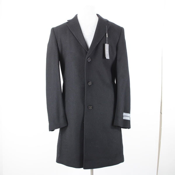 Michael Kors NEW $495 Kavon Sz 42L Black Buttons Lined Wool Nylon Cashmere Coat