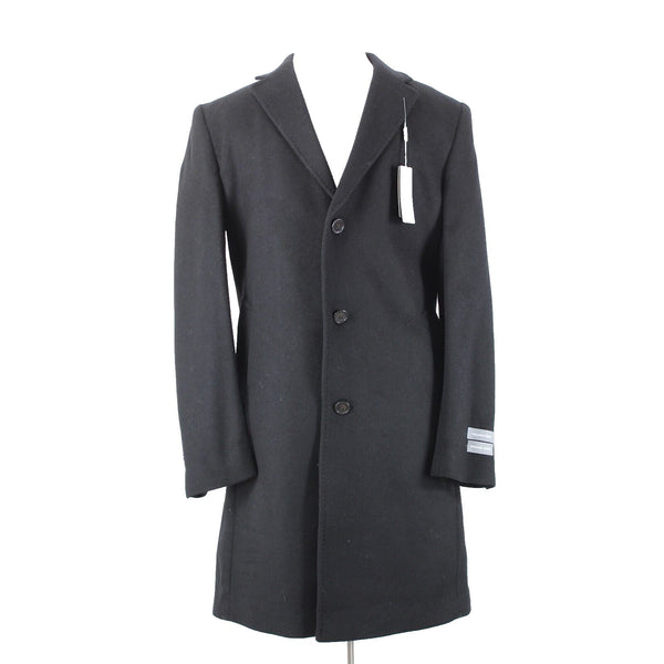Michael Kors NEW $495 Kavon Sz 42L Black Buttons Lined Wool Nylon Cashmere Coat