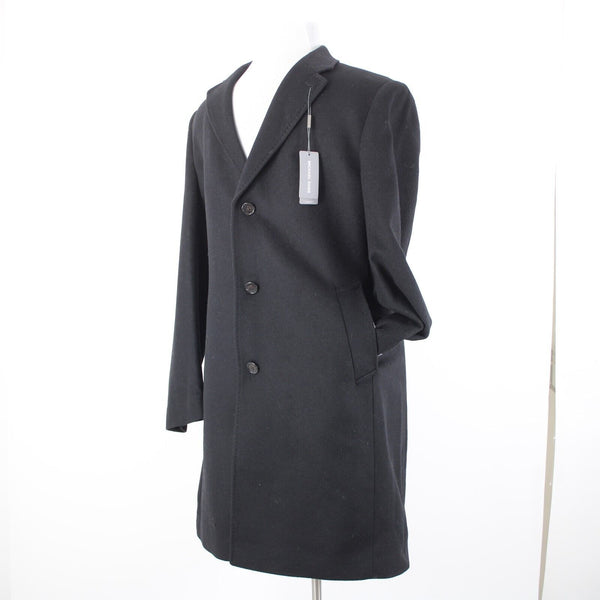Michael Kors NEW $495 Kavon Sz 42L Black Buttons Lined Wool Nylon Cashmere Coat