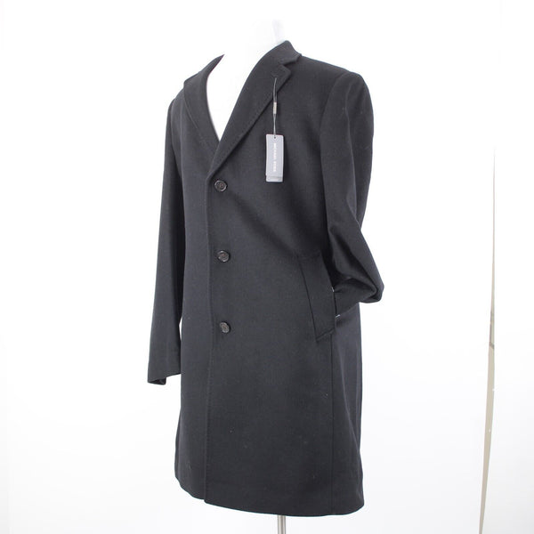 Michael Kors NEW $495 Kavon Sz 42L Black Buttons Lined Wool Nylon Cashmere Coat