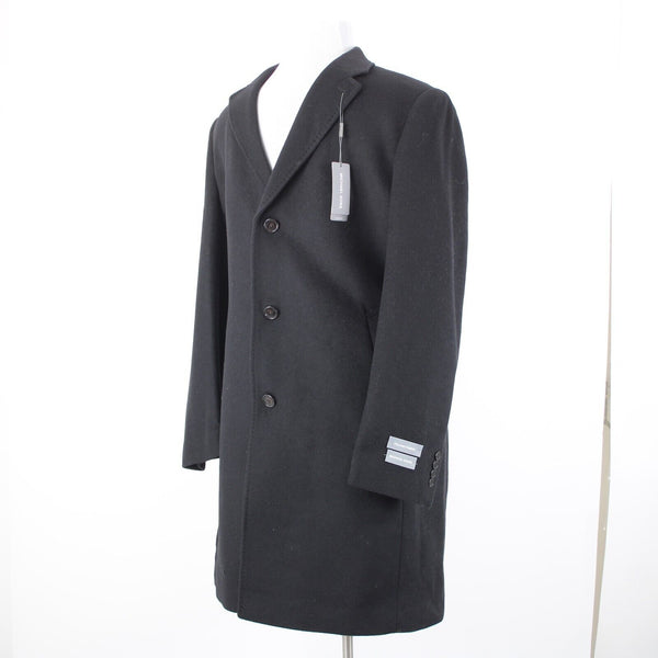 Michael Kors NEW $495 Kavon Sz 42L Black Buttons Lined Wool Nylon Cashmere Coat