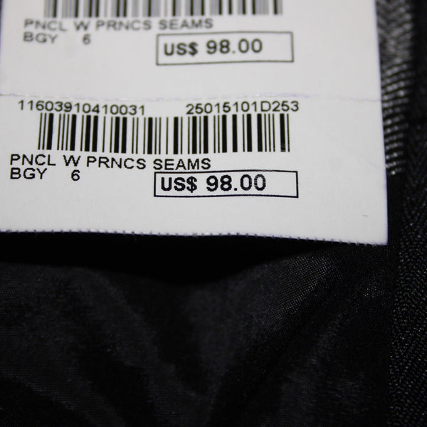 Bebe NEW $98 Sz 6 Black White Princess Seams Lined Wool Viscose Pencil Skirt