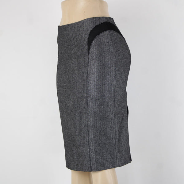 Bebe NEW $98 Sz 6 Black White Princess Seams Lined Wool Viscose Pencil Skirt