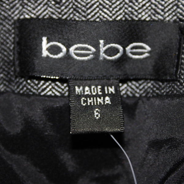 Bebe NEW $98 Sz 6 Black White Princess Seams Lined Wool Viscose Pencil Skirt