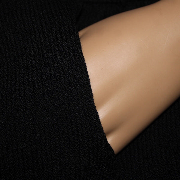 St John? Sz 8 x 25 Black Pleated Elastic Waist Pockets Santana Knit AS IS Capri