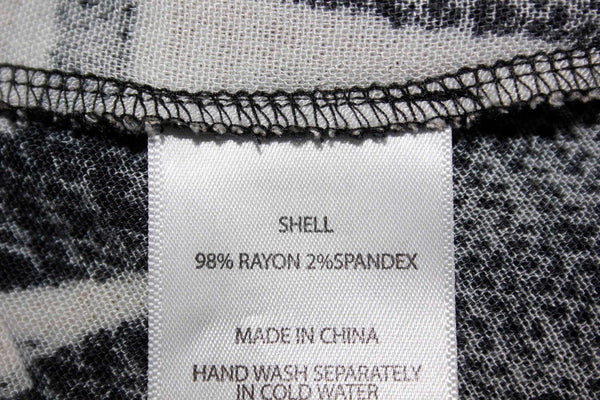 Tracy Reese Sz SP Charcoal Cream Rayon Blend Back Drop Hem Tunic Dress