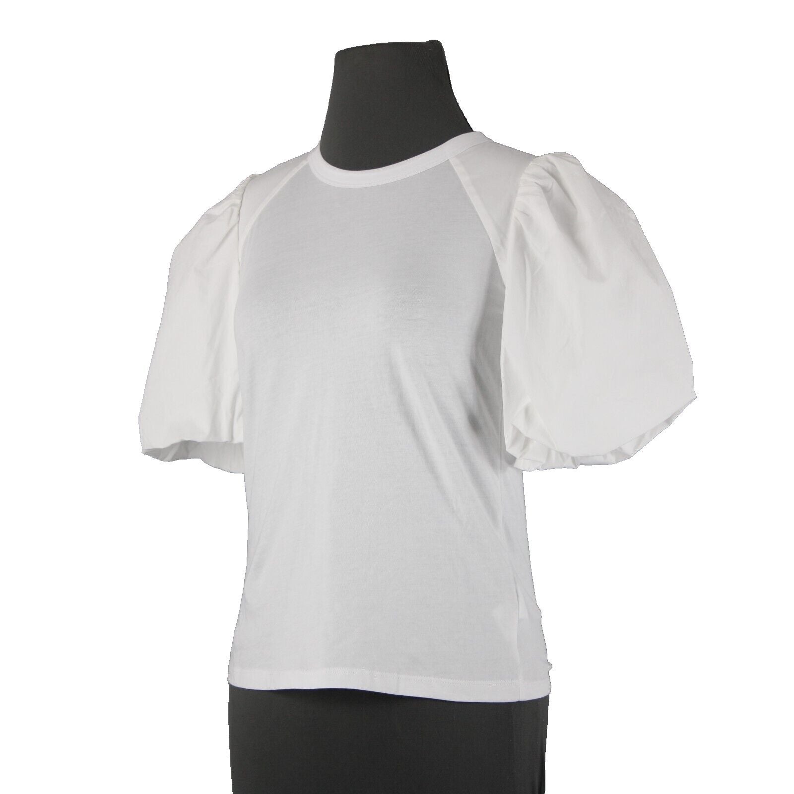 Veronica Beard NEW $248 Sz XS White Balloon Sleeve Fitted Cotton Spandex Top