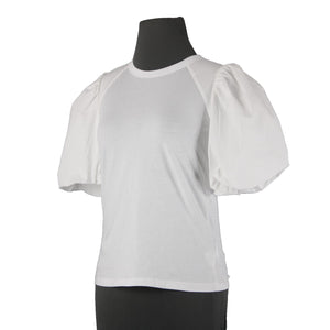 Veronica Beard NEW $248 Sz XS White Balloon Sleeve Fitted Cotton Spandex Top