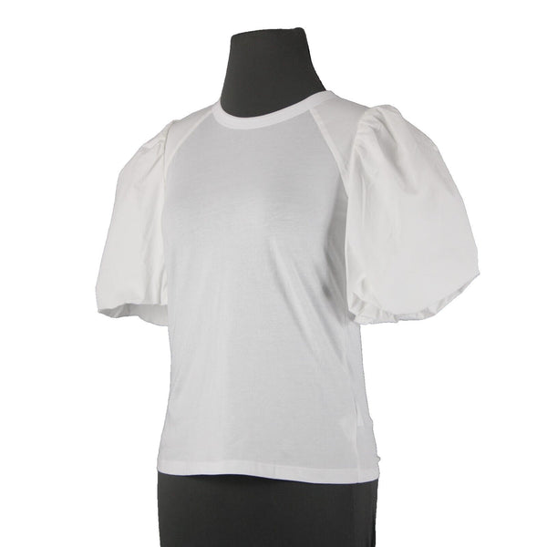 Veronica Beard NEW $248 Sz XS White Balloon Sleeve Fitted Cotton Spandex Top