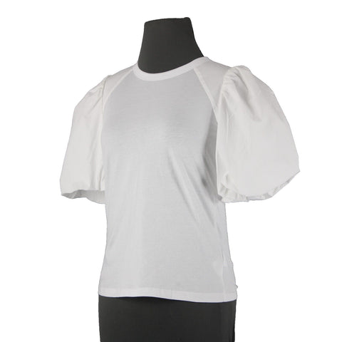 Veronica Beard NEW $248 Sz XS White Balloon Sleeve Fitted Cotton Spandex Top