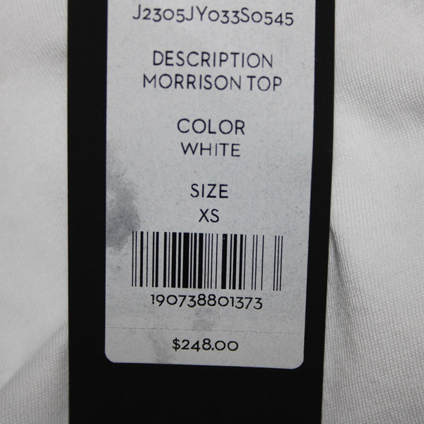 Veronica Beard NEW $248 Sz XS White Balloon Sleeve Fitted Cotton Spandex Top