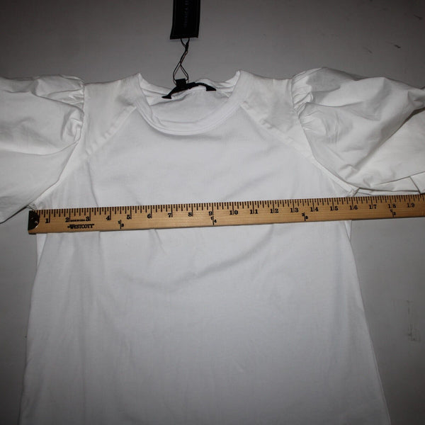 Veronica Beard NEW $248 Sz XS White Balloon Sleeve Fitted Cotton Spandex Top