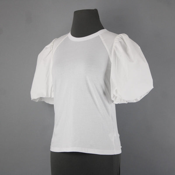 Veronica Beard NEW $248 Sz XS White Balloon Sleeve Fitted Cotton Spandex Top