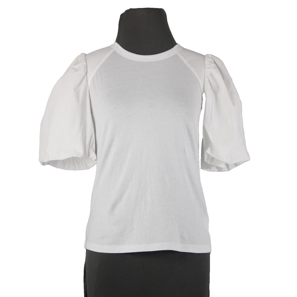 Veronica Beard NEW $248 Sz XS White Balloon Sleeve Fitted Cotton Spandex Top