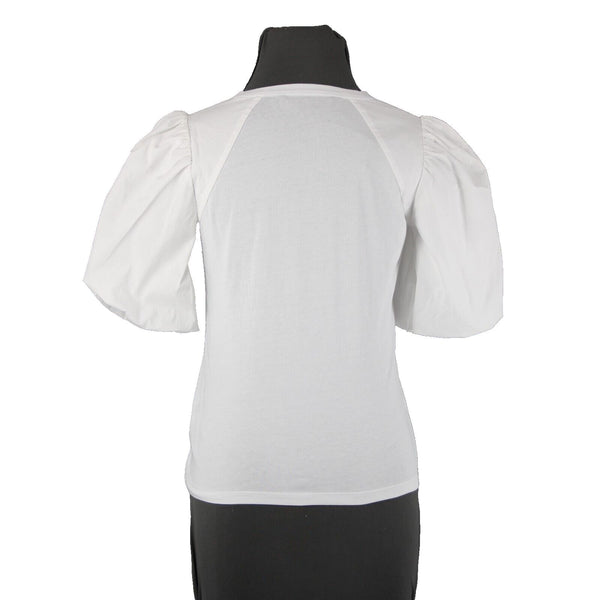 Veronica Beard NEW $248 Sz XS White Balloon Sleeve Fitted Cotton Spandex Top